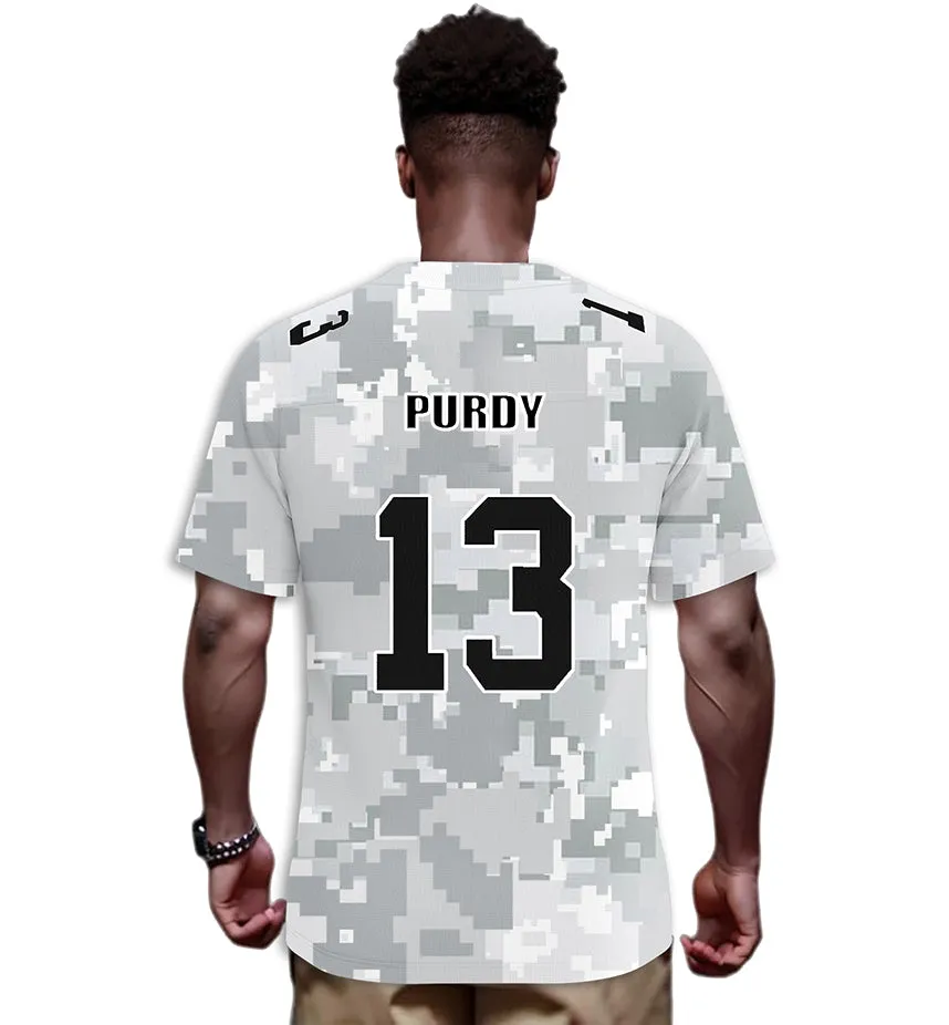 #13 Purdy San Francisco 49ers Jersey Salute to Star Players Camouflage Jersey American Football New Fashion Jersey