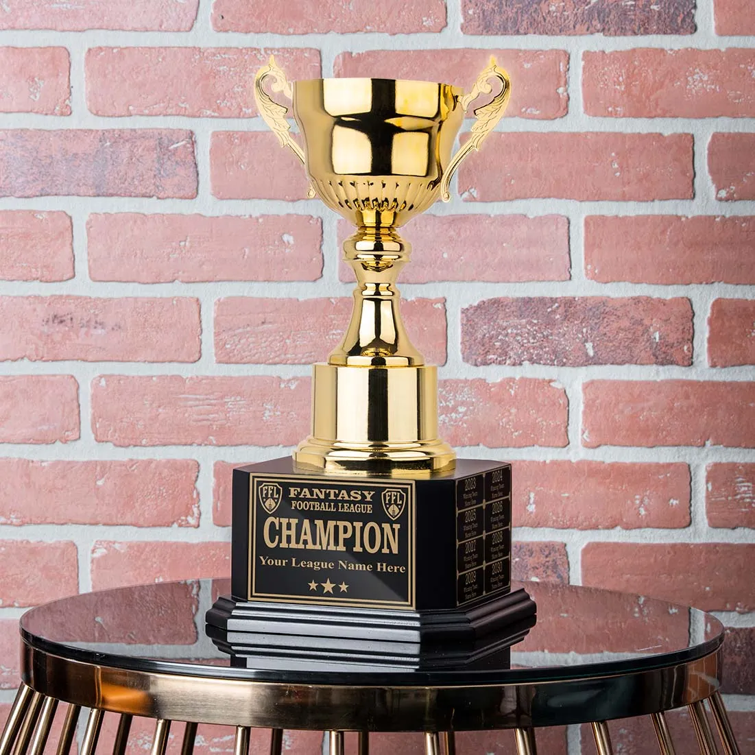 15" Perpetual Fantasy Football Trophy -  Gold