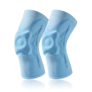 1pair Sports Knee Brace Meniscus Injury Silicone Knee Joint Protective Cover, Size: S(Light Blue)