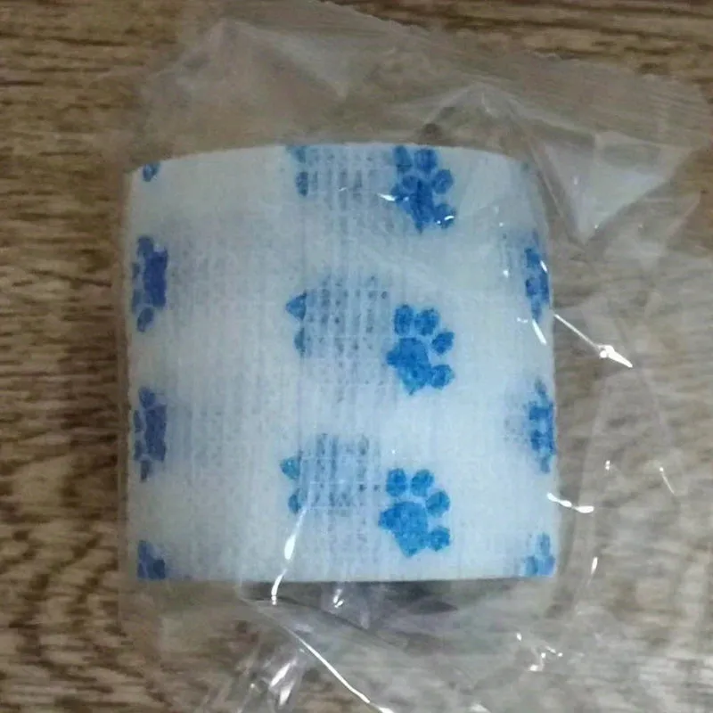 1Roll Paw Print Pet Bandage Cute Protective and Breathable