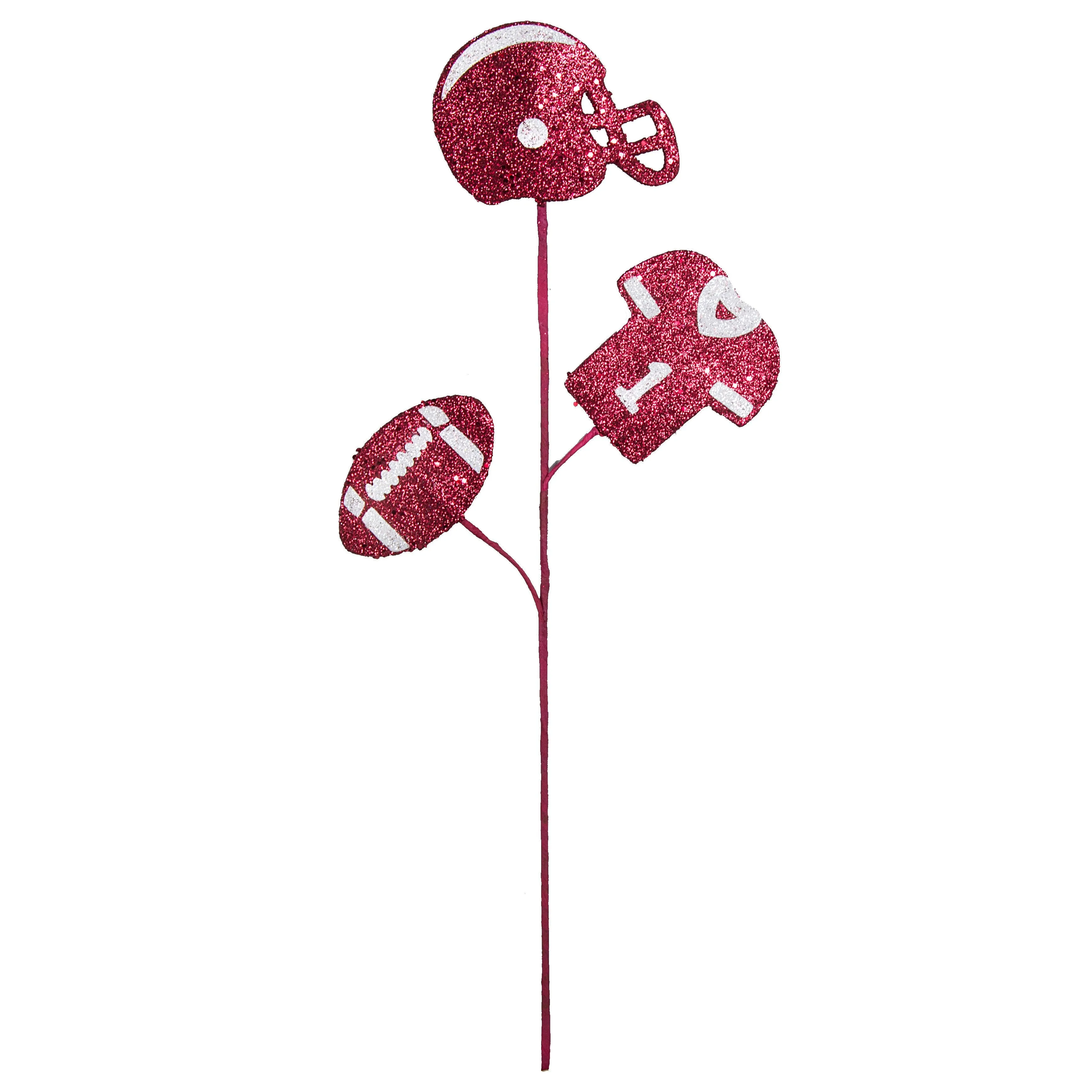 24" Glitter Football, Helmet & Jersey Pick: Crimson & White