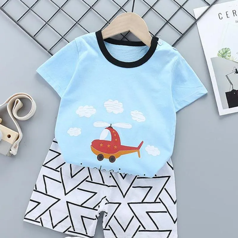 2pcs Cute Prints T-shirt and Pants No Shoes