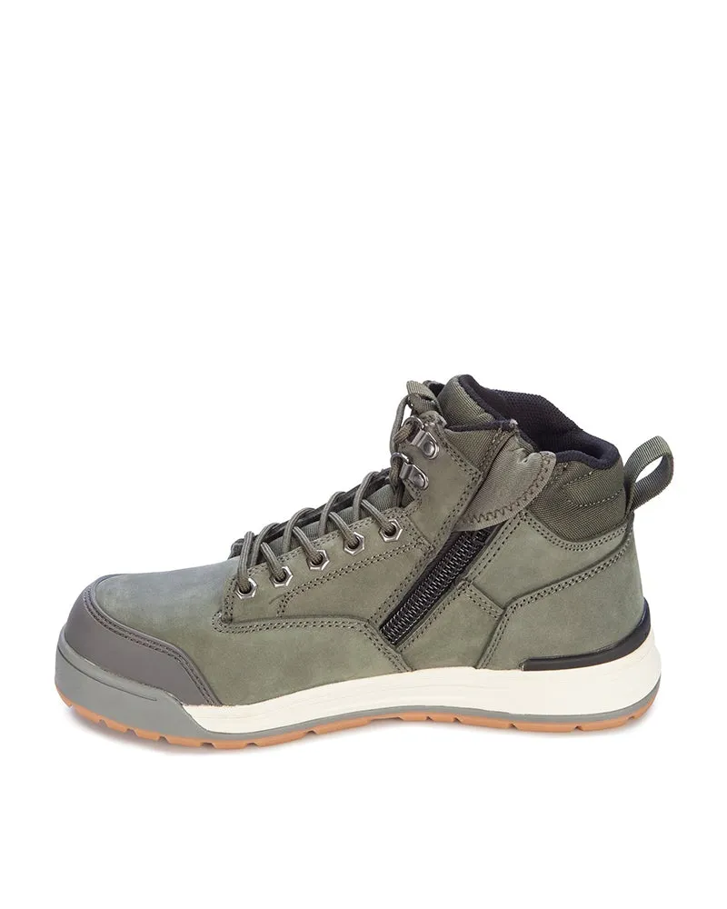 3056 Lace Zip Safety Boot - Olive