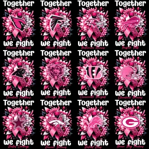 32 Breast Cancer Awareness Football Teams Designs Bundle PNG