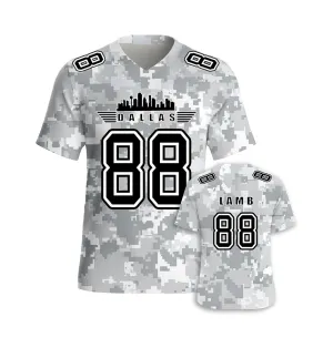 #88 Lamb Dallas Cowboys Jersey Salute to Star Players Camouflage Jersey American Football New Fashion Jersey