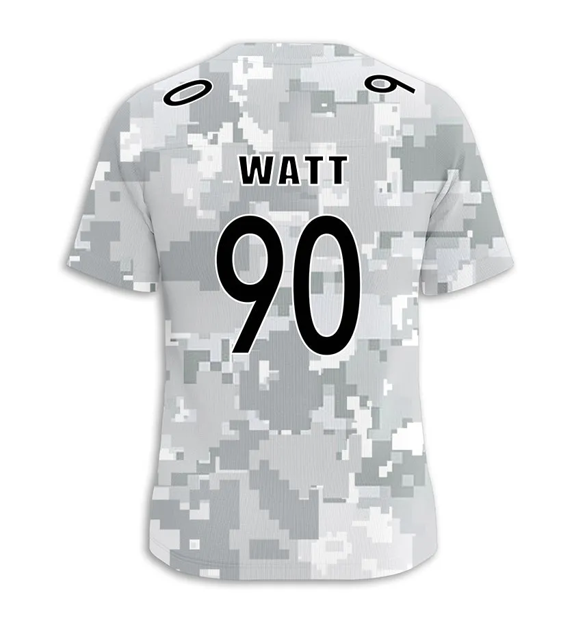 #90 Watt Pittsburgh Steelers Jersey Salute to Star Players Camouflage Jersey American Football New Fashion Jersey