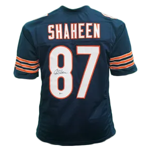 Adam Shaheen Autographed Pro Style Football Jersey Blue (Beckett)