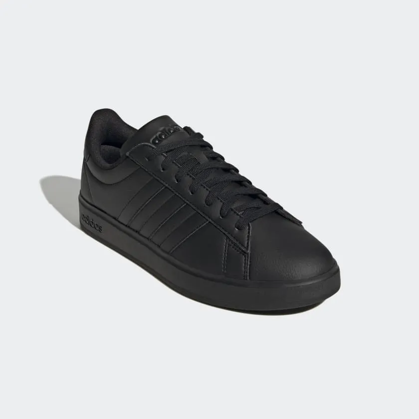 ADIDAS MEN'S GRAND COURT TRIPLE BLACK SNEAKER SHOES