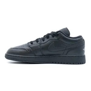 Air Jordan 1 Low-Top Sneakers Leather Black Colour For Men