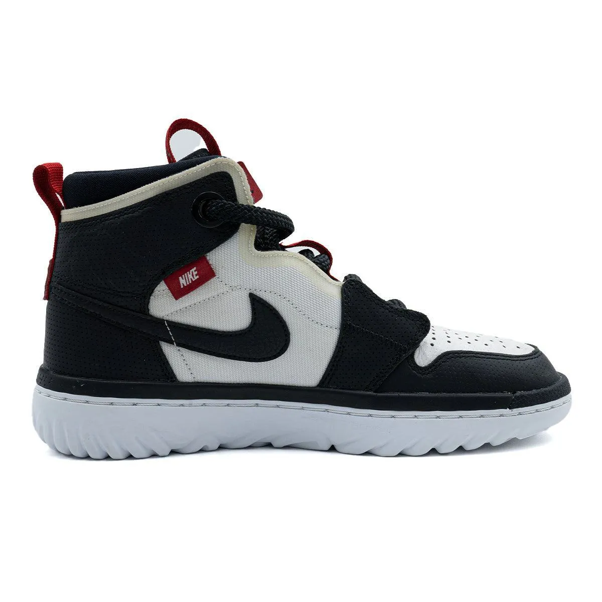 Air Jordan 1 React High-Top Sneakers Fabric Black Colour For Men