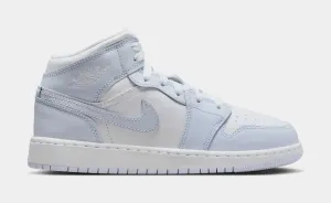 Air Jordan 1 Retro Mid Cobalt Bliss Grade School Lifestyle Shoes (Cobalt Bliss/Neutral Grey/White)