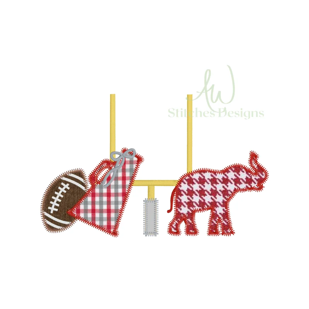 Alabama Football Zig Zag Applique Design