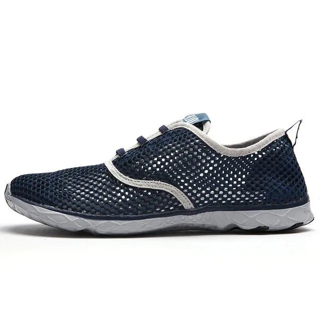 Aleader 2017 New Breathable Mens Shoes Summer Slip On Beach Shoes Flat Ladies Walking Water Shoes Mesh Casual Shoes zapatillas