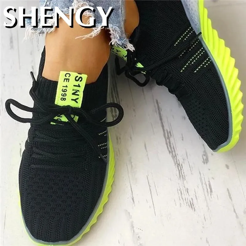 Amozae-2024 Women Sneakers Flats Casual Lighted Shoes Woman Breathable Mesh Sneakers Shoe Sports Soft Chaussures Office Students Shoes