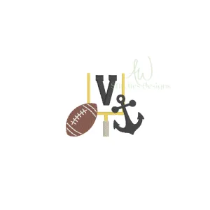 Anchor Football Game Day mini fill stitch machine embroidery design file