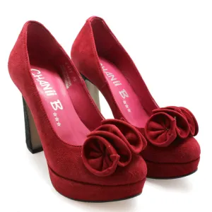 Angle-red suede platform shoe last pair 35!