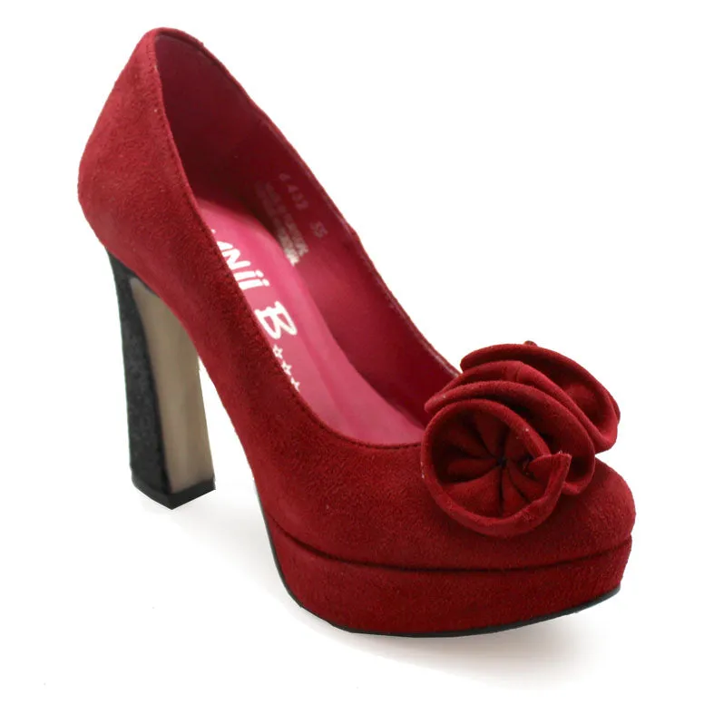 Angle-red suede platform shoe last pair 35!