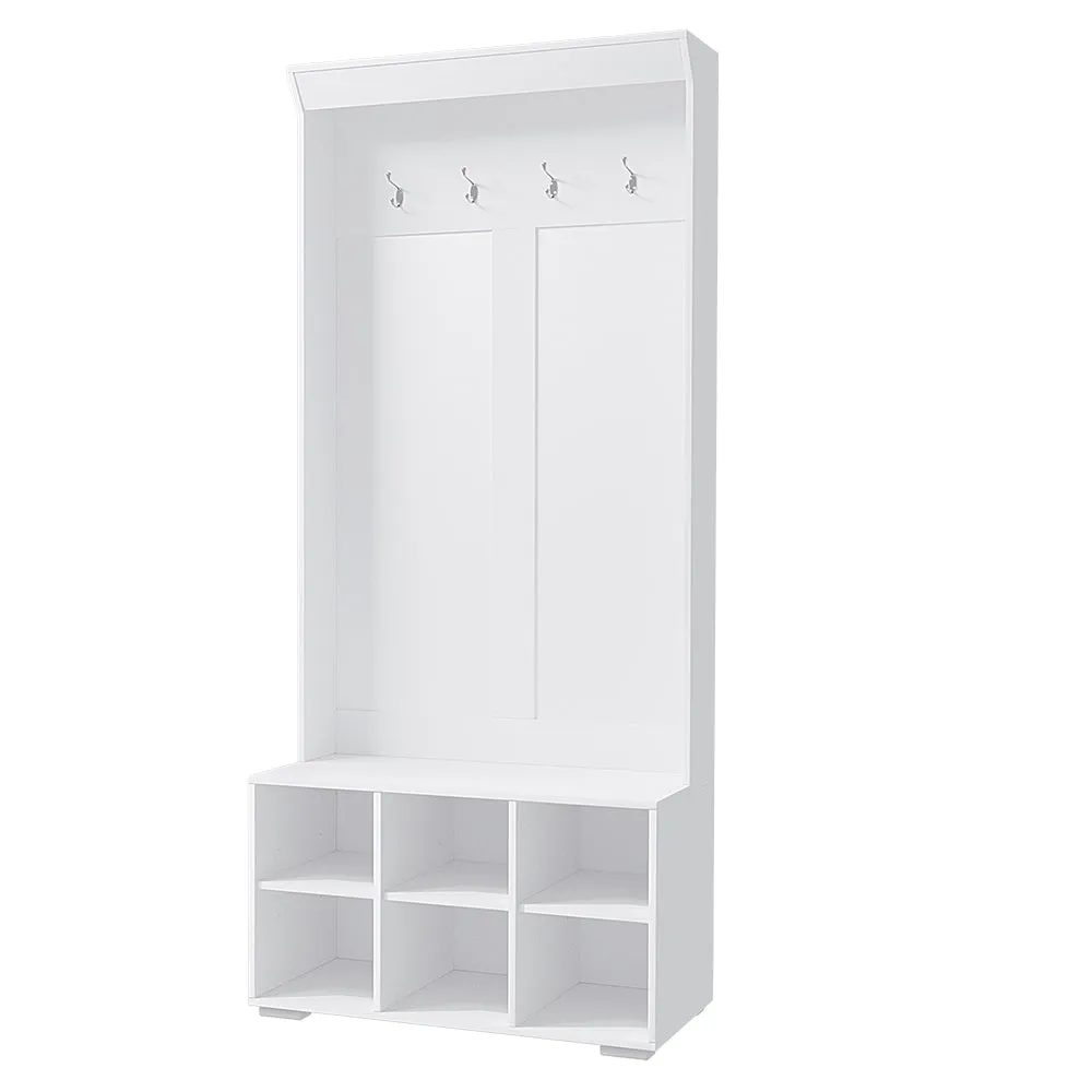 Artiss Shoe Rack Cabinet Hall Tree Coat Rack 180CM White