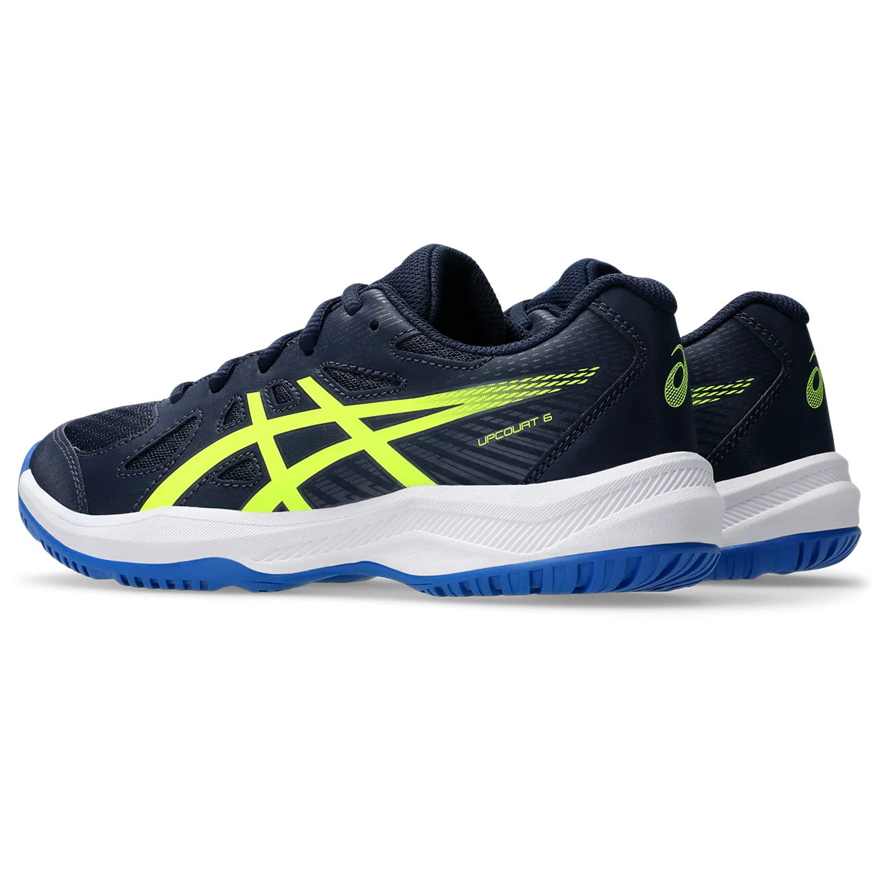 Asics Junior Upcourt 6 Indoor Court Shoes Midnight Safety Yellow