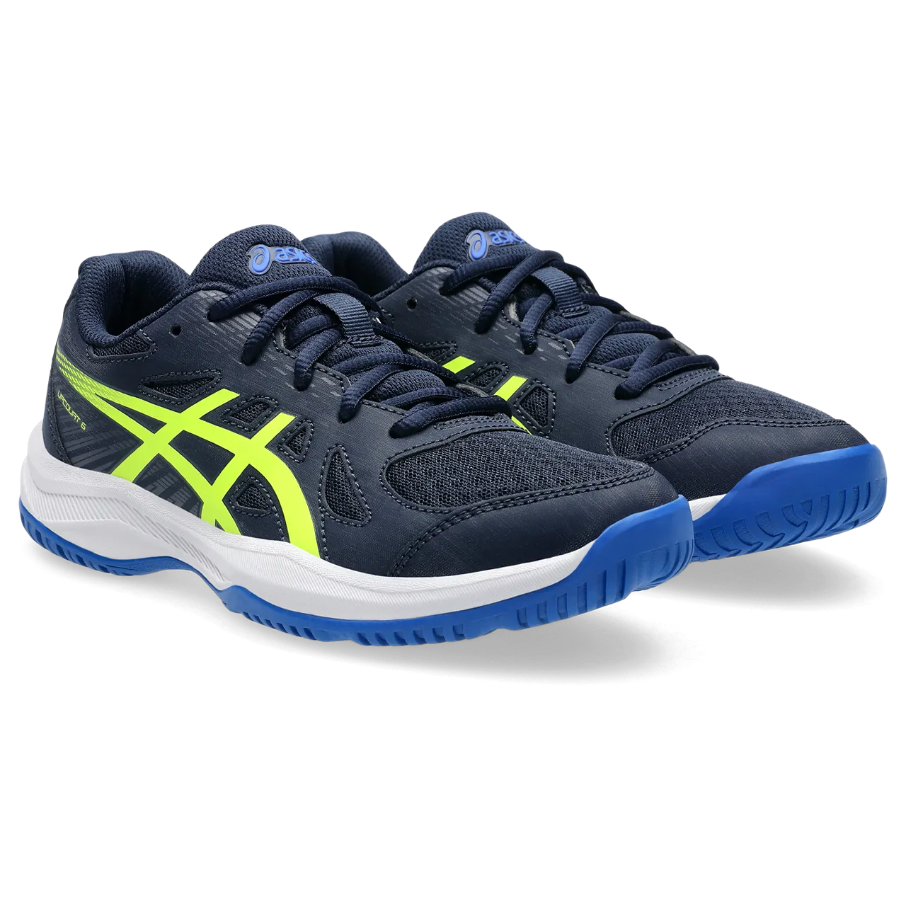 Asics Junior Upcourt 6 Indoor Court Shoes Midnight Safety Yellow