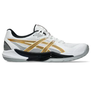 Asics Men's Powerbreak FF Indoor Court Shoes White Rich Gold