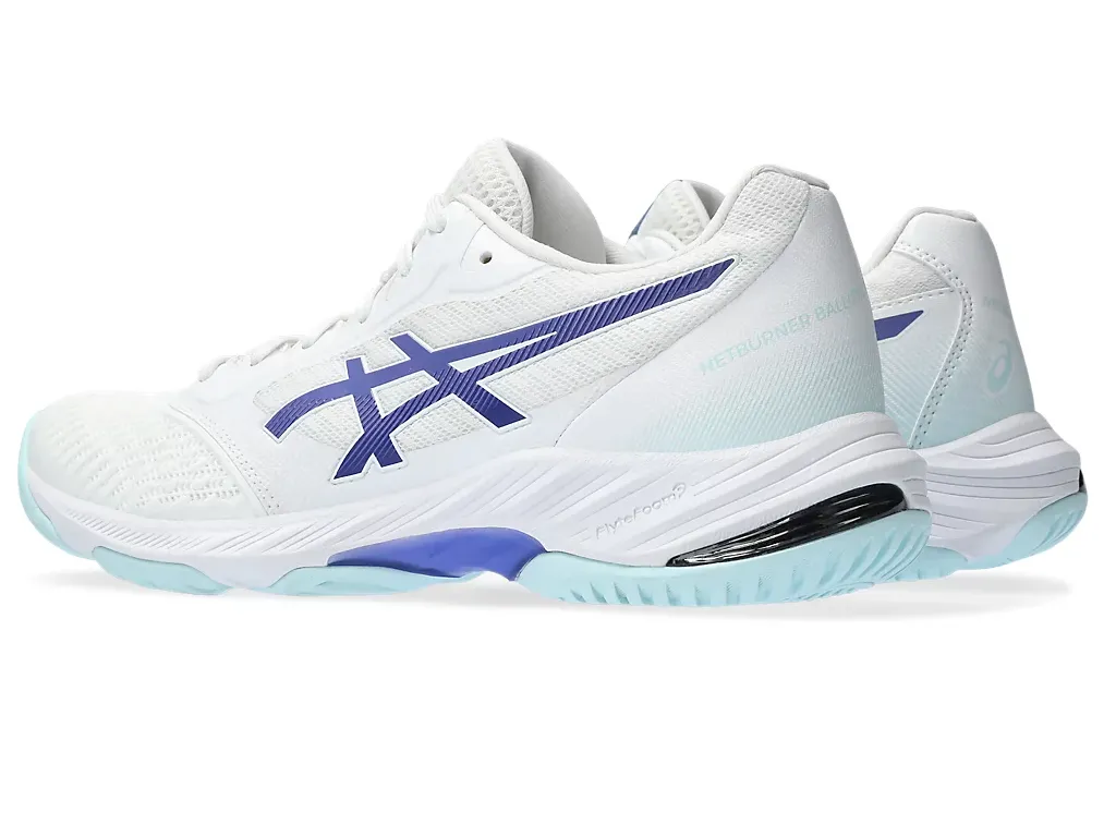 Asics Netburner Ballistic FF 3 Unisex Court Shoes, White /Blue Violet