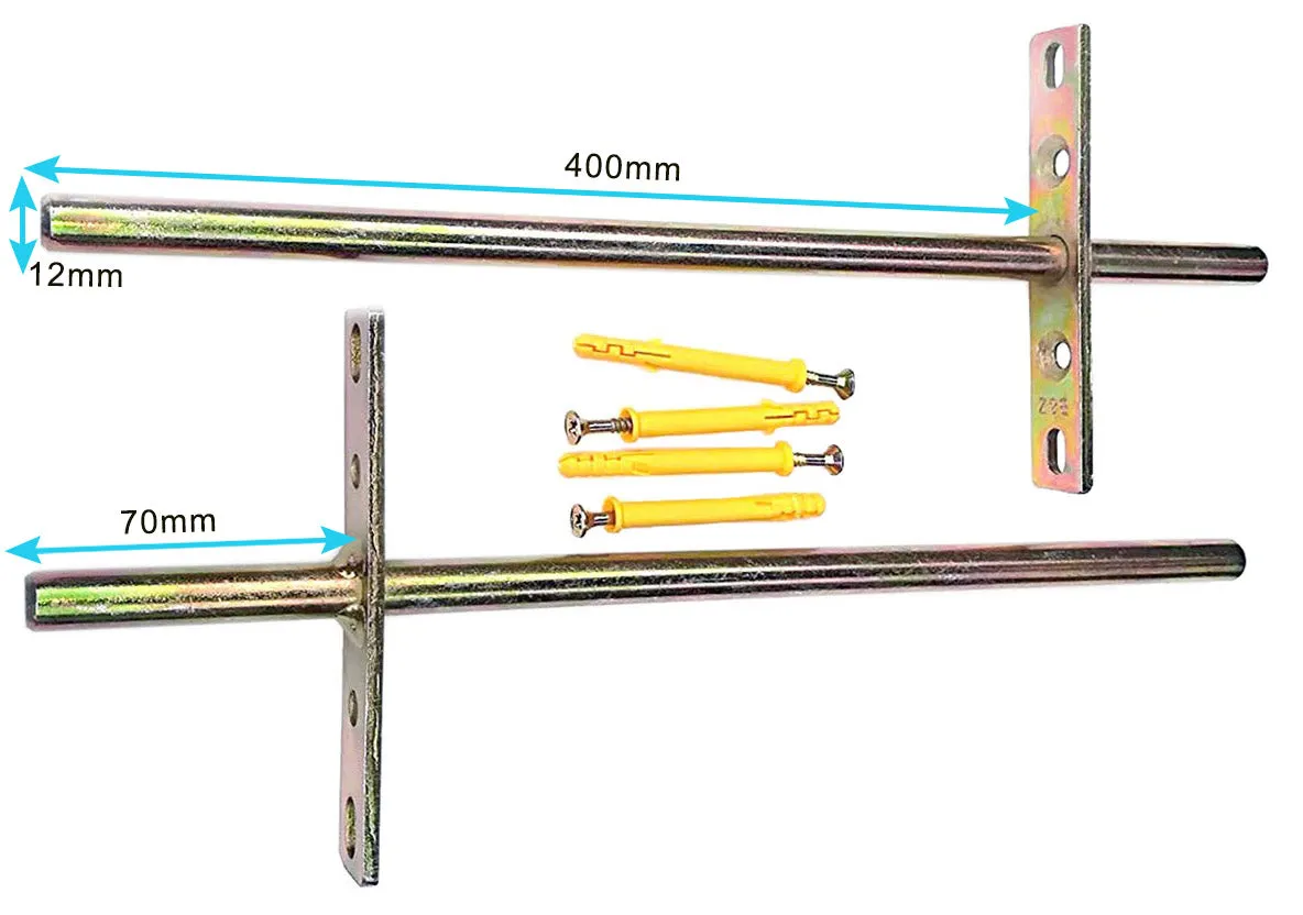 B&Z - Cross Shelf Brackets | Heavy Duty Floating Shelf Brackets Invisible Concealed Flying Blind Wall Mounted Wooden Oak Mantle Shelf Timber Scaffold Board - Available in 9 Sizes