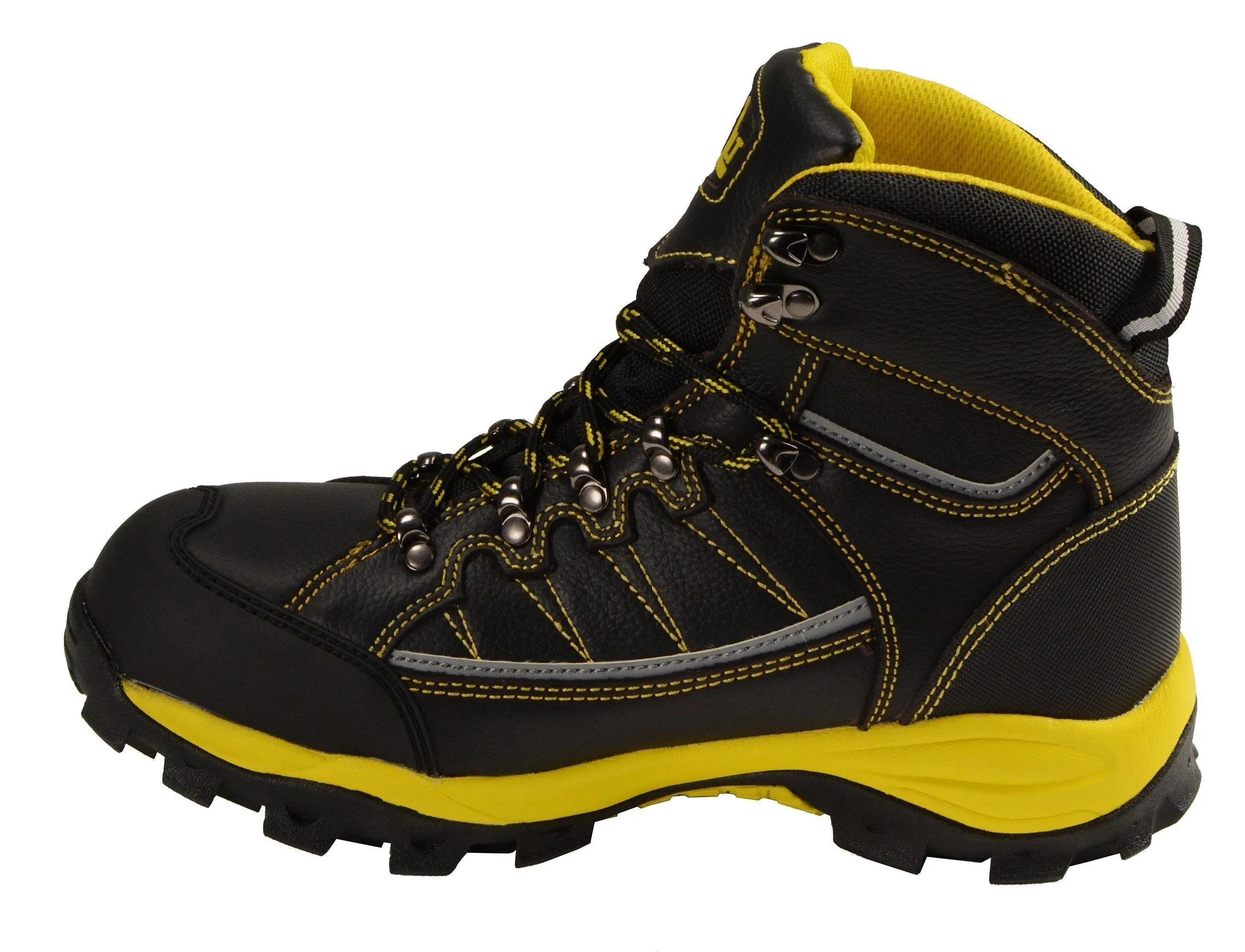 BAZALT-MPM9122-BAZALT-Men’s Black & Yellow Water & Frost Proof Leather Boots