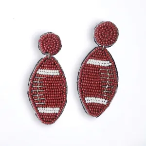 Beaded Football Earrings