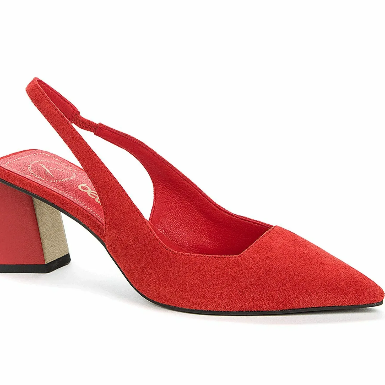 Betsy Red Suede Effect Court Shoe