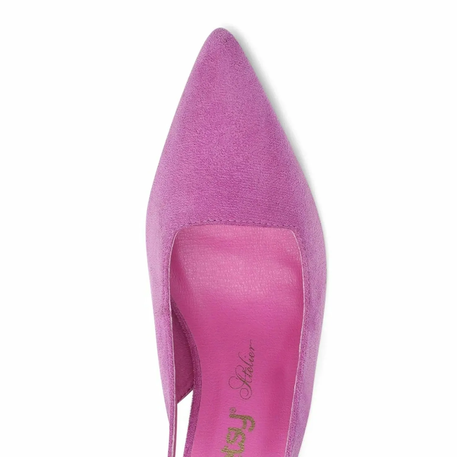 Betsy Violet Purple Suede Effect Court Shoe