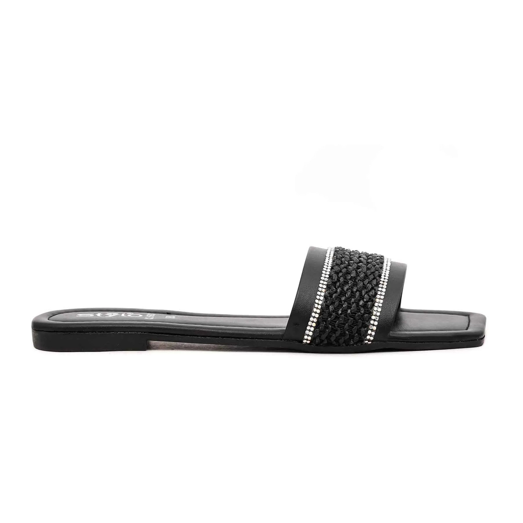 Black Casual Chappal CL1693