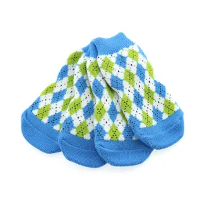 Blue & Green Argyle Pet Socks