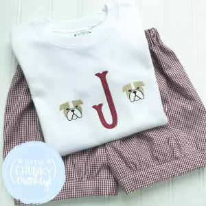 Boy Shirt -Single Initial with Mini Mascot