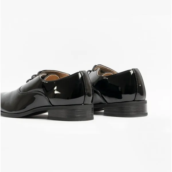 Boys 3 Eyelet Patent Dress Shoes Black