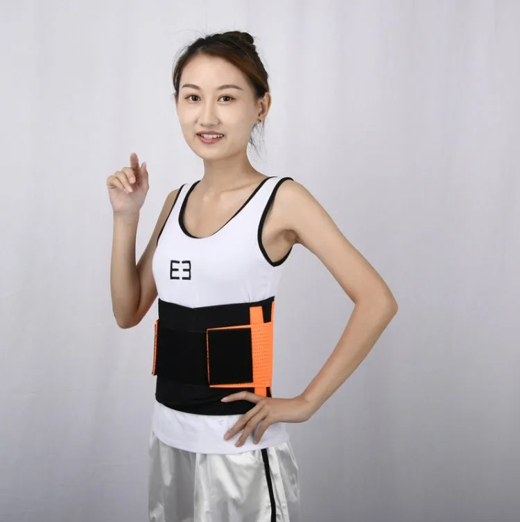 Breathable Mesh Warm Waist Belt Reinforced Steel Plate Support Sports Waist Belt, Specification: L(Orange)