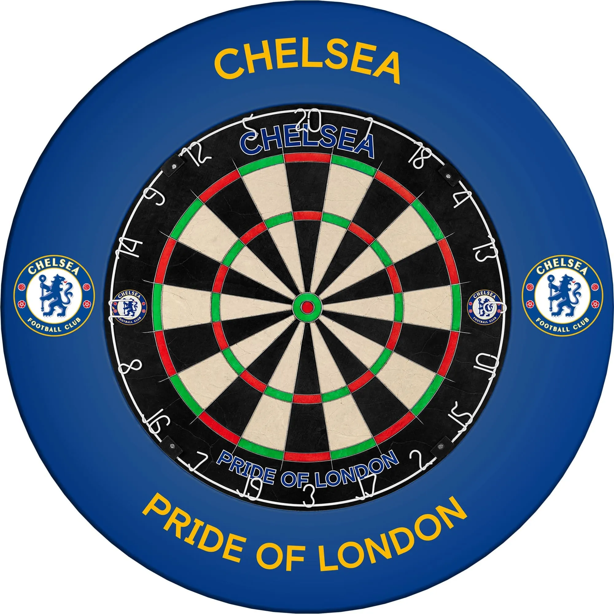 Chelsea Football Dartboard Surround - Official Licensed - Chelsea FC - S2 - Pride Of London - Yellow