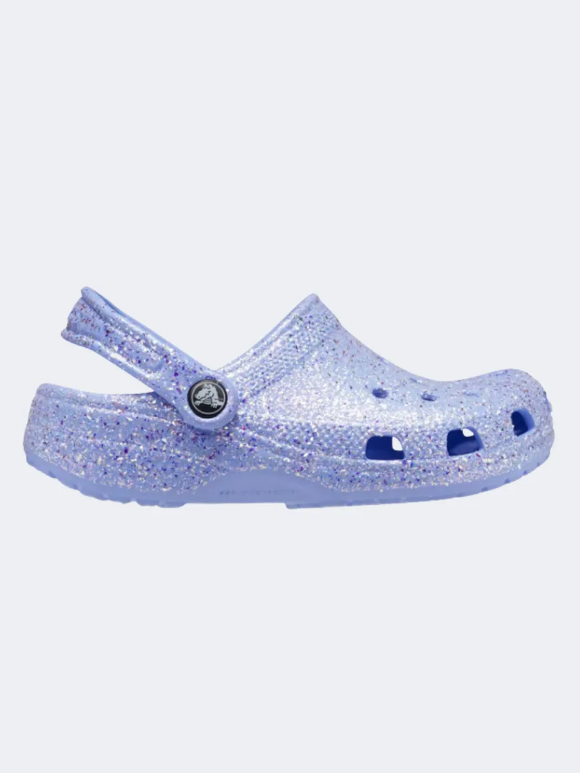 Crocs Classic Glitter Clog Ps-Girls Lifestyle Slippers Blue/Glitter