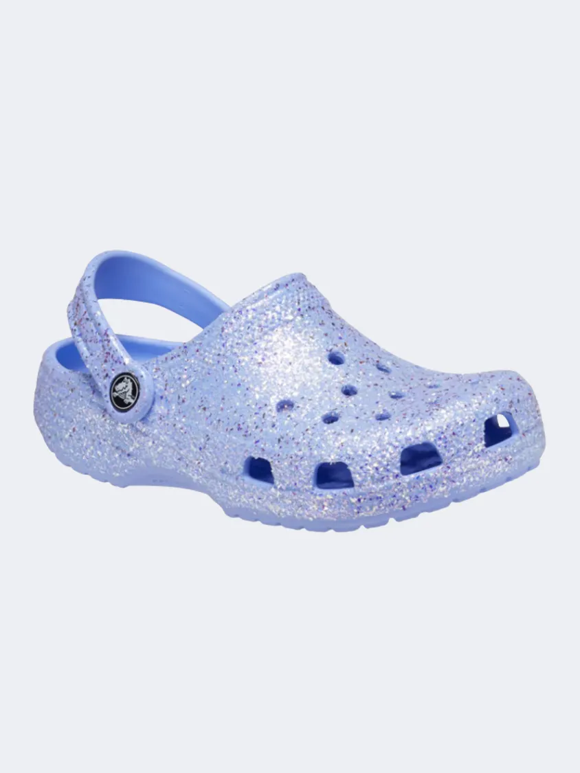 Crocs Classic Glitter Clog Ps-Girls Lifestyle Slippers Blue/Glitter