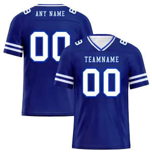 Custom Blue Sleeve Stripes White Personalized Authentic Football Jersey FBJ02-bc0f08a