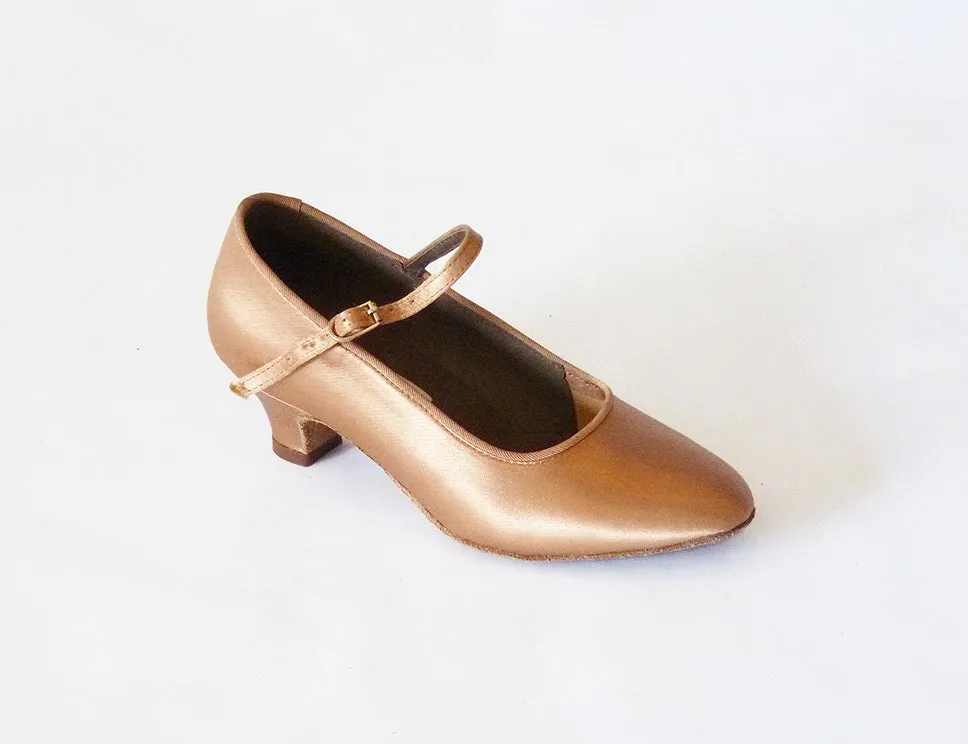 Dancelife – Vita Danza, Balbina Jr., Flesh Tan Satin, 1.5” Cuban Heel