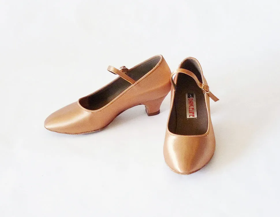 Dancelife – Vita Danza, Balbina Jr., Flesh Tan Satin, 1.5” Cuban Heel