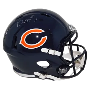 David Montgomery Autographed Chicago Bears Navy Blue Full Size Speed Football Helmet (JSA!