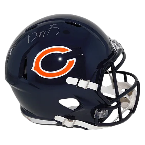 David Montgomery Autographed Chicago Bears Navy Blue Full Size Speed Football Helmet (JSA!