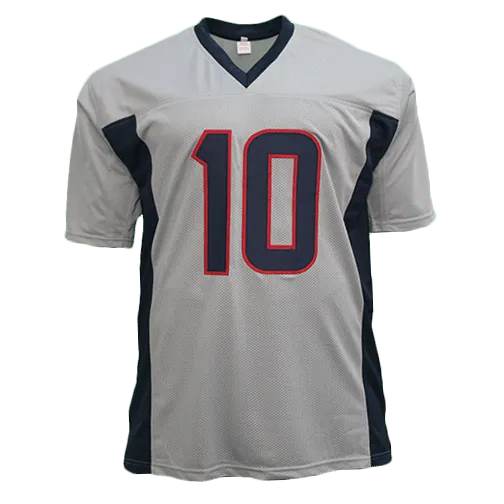 DeAndre Hopkins Autographed Pro Style Football Jersey Grey (JSA)