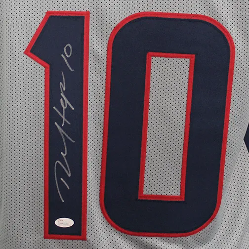 DeAndre Hopkins Autographed Pro Style Football Jersey Grey (JSA)