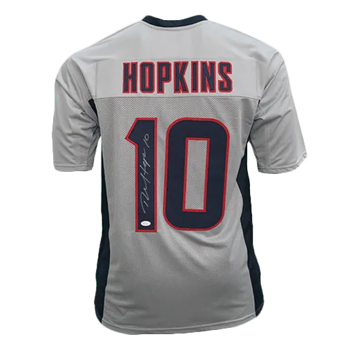 DeAndre Hopkins Autographed Pro Style Football Jersey Grey (JSA)