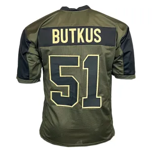 Dick Butkus Unsigned Salute to Service Football Jersey