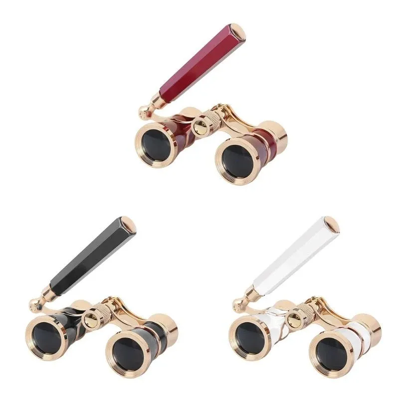 Elegant Fashion Mini Portable Vintage Glasses Binocular 3 x 25 with Handle