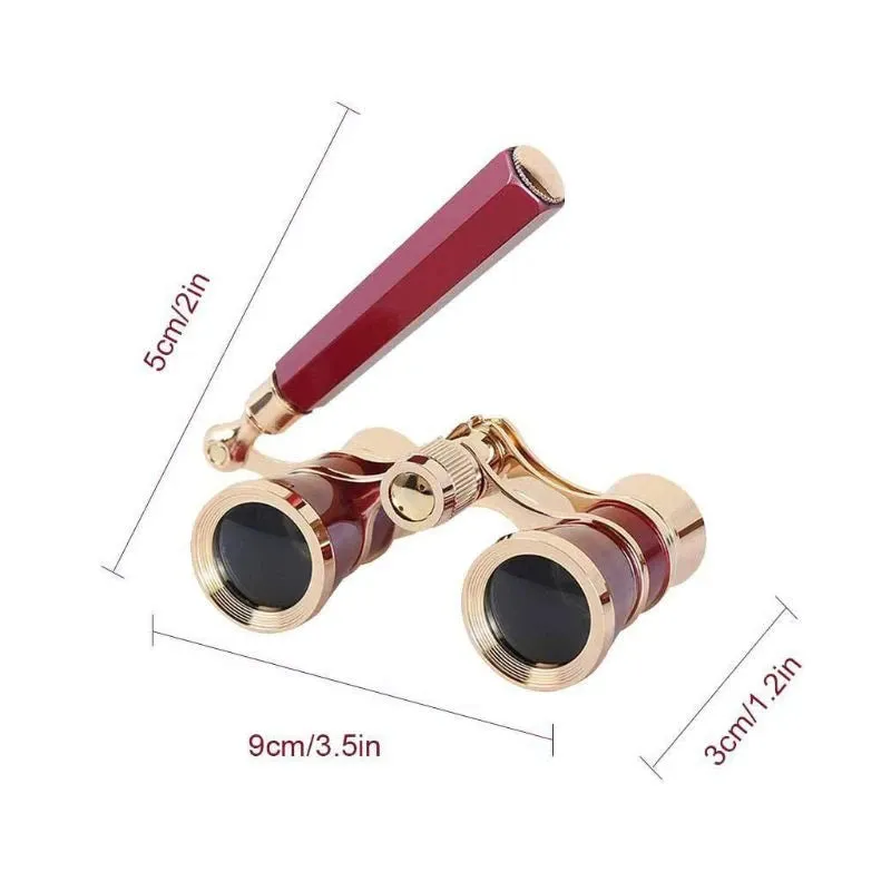 Elegant Fashion Mini Portable Vintage Glasses Binocular 3 x 25 with Handle